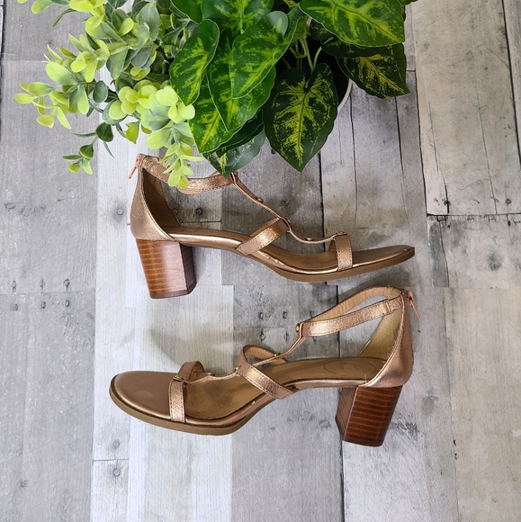 gold 2 inch block heels